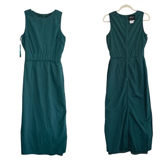 Mac Duggal Midi Sheath Dress Sleeveless High Neck Beaded Sequin Green Size 2 - Picture 10 of 15